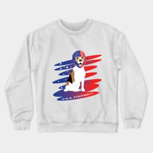 Dog with american football helmet Crewneck Sweatshirt